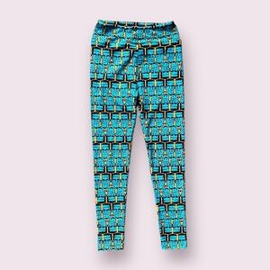 LuLaRoe Turquoise and Orange Frankenstein Leggings - OS - New